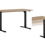 Standing Desk Rising Height Adjustable Motorised Electric Frame Sit Stand Home Office 140cm Desk in Oak Finish - Space Office