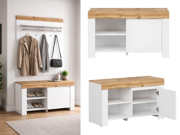 shoe storage cabinet unit scandi hallway