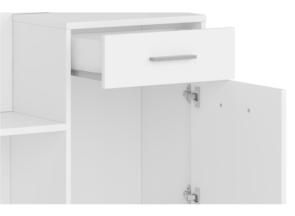 Hallway Coat Cupboard Shoe Cabinets Storage Drawer Coat Hooks Mirror White Entrance Hall Furniture Set - Nepo
