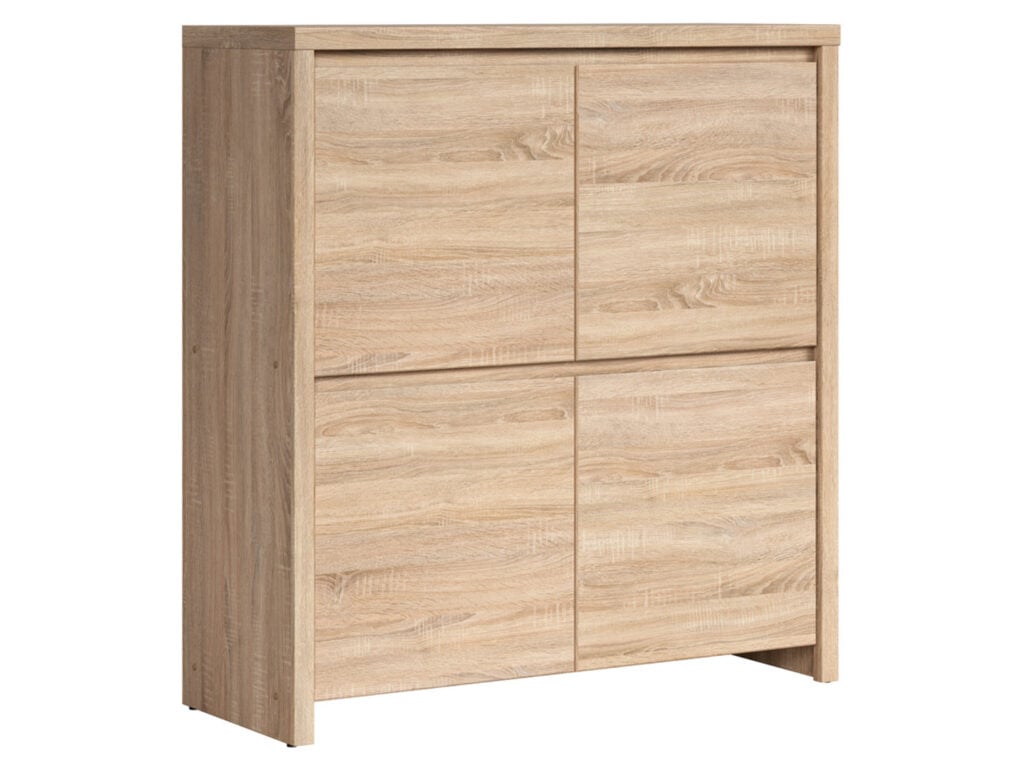 Sideboard Square Cabinet Living Room Bedroom Storage Sonoma Oak Modern Compact Unit - Kaspian