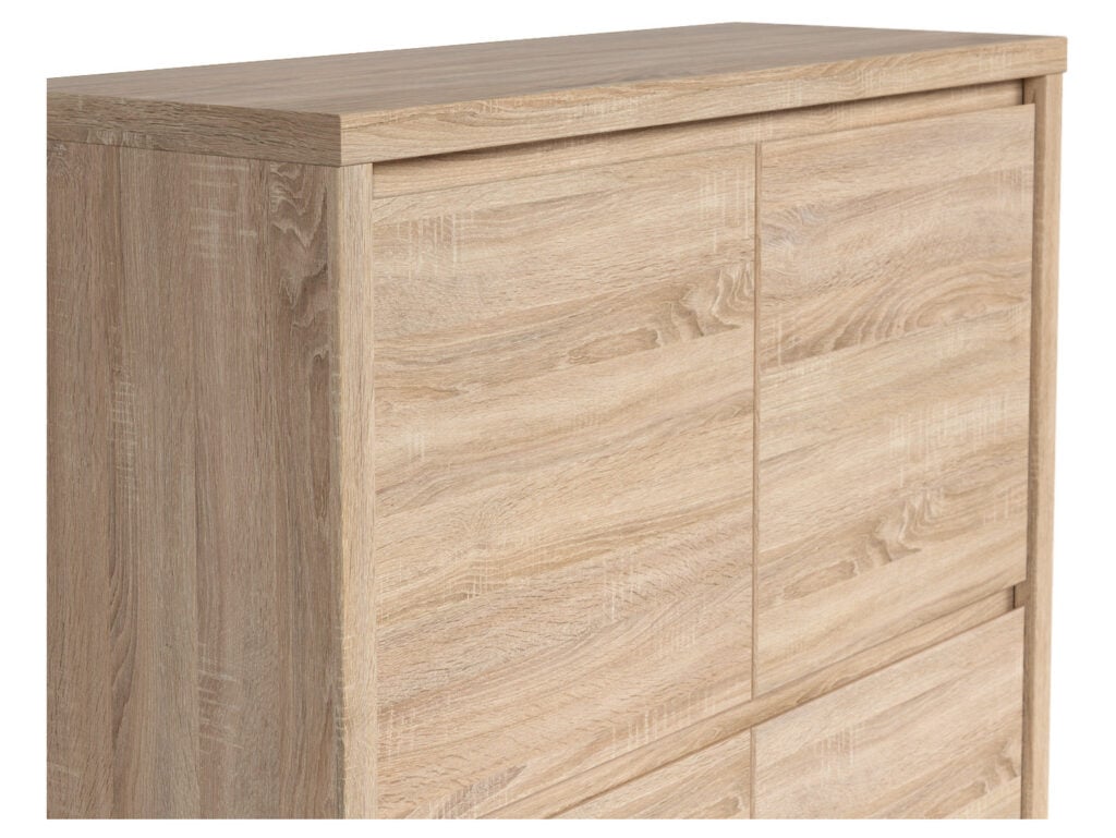 Sideboard Square Cabinet Living Room Bedroom Storage Sonoma Oak Modern Compact Unit - Kaspian