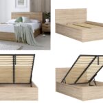 king size ottoman storage bed frame in sonoma oak from tetrix range