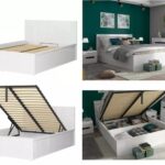 ottoman double bed frame storage bed in white gloss tetrix range