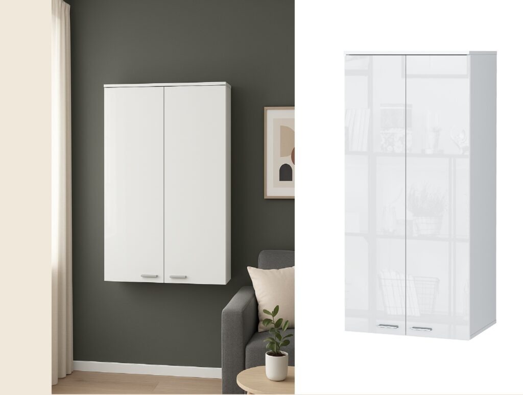 White Gloss Wall Unit Tall Cabinet Storage Living Room Bedroom Furniture – Sol