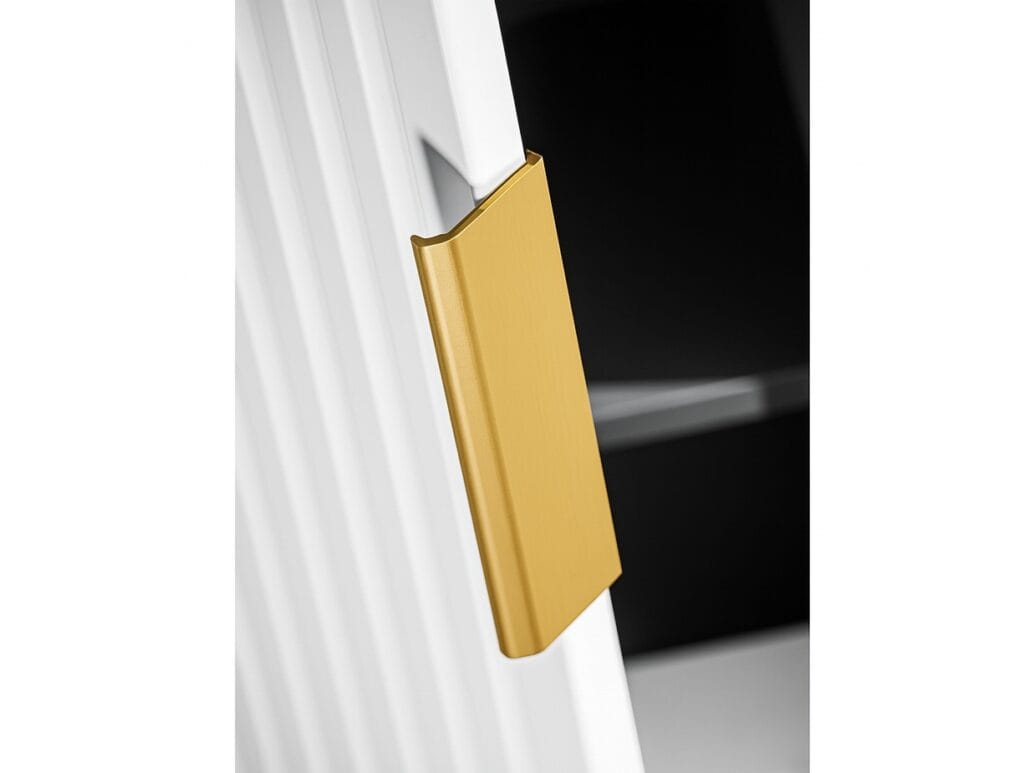 Tall Bathroom Cabinet White Slim Narrow Storage Unit Ribbed Fluted Door Floating Furniture - Adel