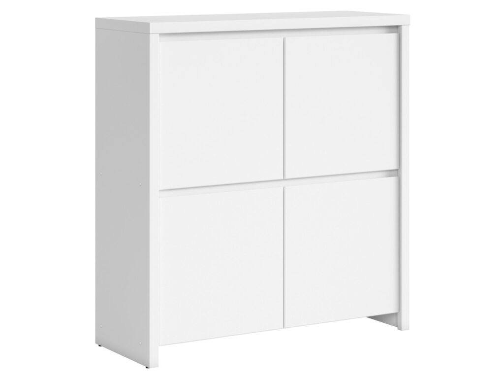 Sideboard Small White Compact Square Storage Cabinet Modern Living Room Furniture - Kaspian