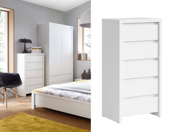 white tallboy chest of drawers bedroom living toom tall storage