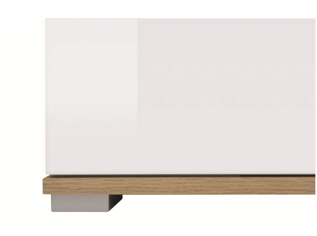White Gloss Corner Wardrobe L Shaped Single Wardrobe with Rail Modern Compact 1 Door Oak Bedroom Storage - Zele