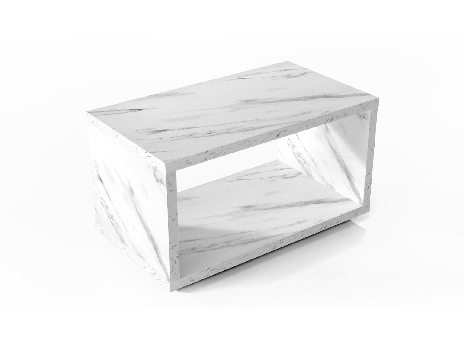 White Marble effect Coffee Table Modern Rectangular Cari Table