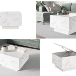 marble coffee table Moon White marble effect storage table