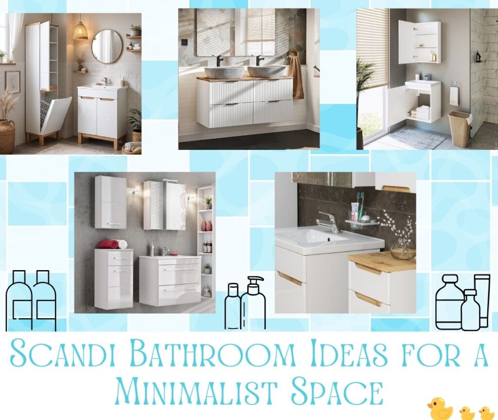 SCANDI BATHROOM GUIDE white gloss bathroom units wall mounted floating units white and oak bathroom mirrors