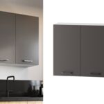 800mm kitchen wall cabinet storage oak and grey kitchen unit modern budget affordable kitchen furniture clara
