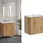 oak bathroom vanity unit with sink budget wall hung cabinet