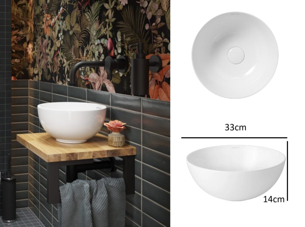 600mm Vanity Unit with Basin Bathroom Floating Wall Hung Countertop Cabinet Coastal Oak - Nova