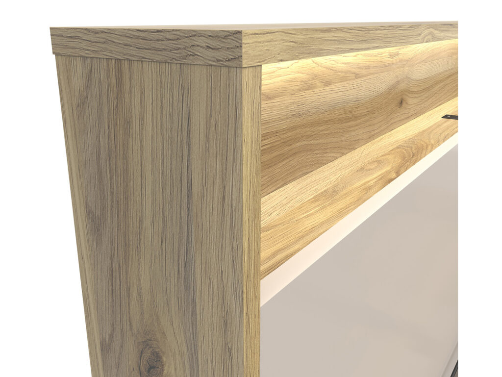 Cashmere Beige Bedroom Furniture Set King Size Ottoman Bed with Wardrobe and Bedside Cabinets - Dalva