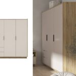 cashmere wardrobe three door triple wardrobe oak beige bedroom storage