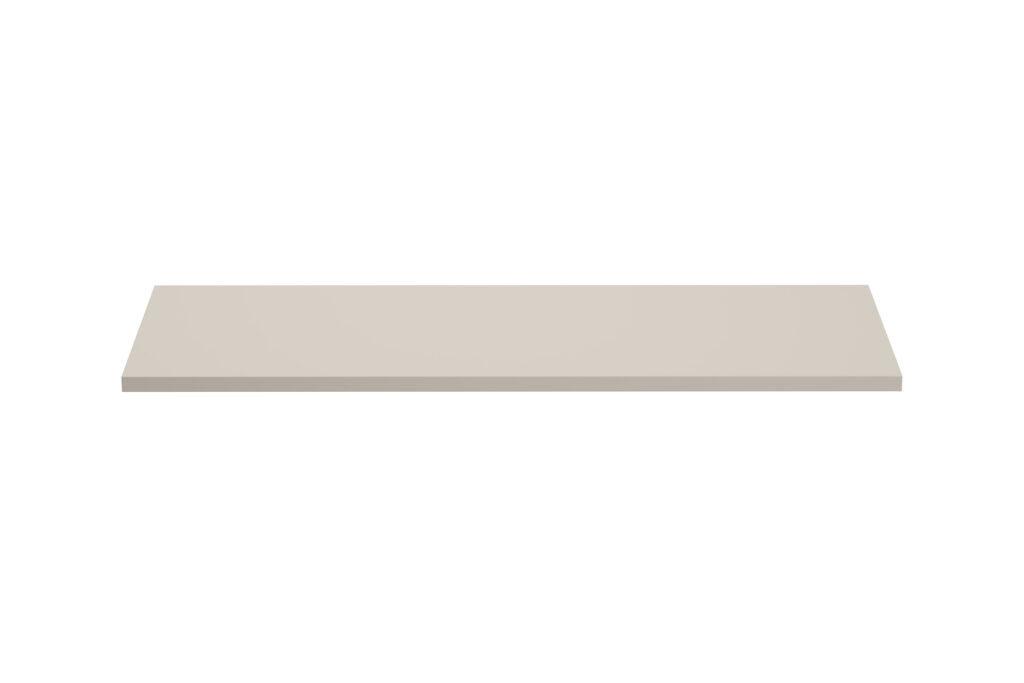 Bathroom Double Vanity Unit 4 Drawer Beige Floating Wall Sink Cabinet 120cm Countertop Fluted Fronts - Adel