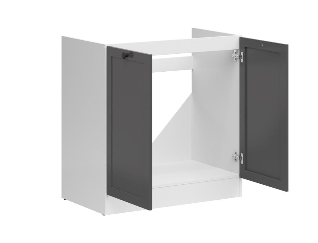 Kitchen Corner Set Cabinets Units Grey Shaker Modern Freestanding 8 Cupboards Complete DIY Fitted Kitchen - Junona
