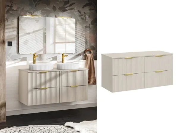 beige double vanity unit with beige worktop adel web