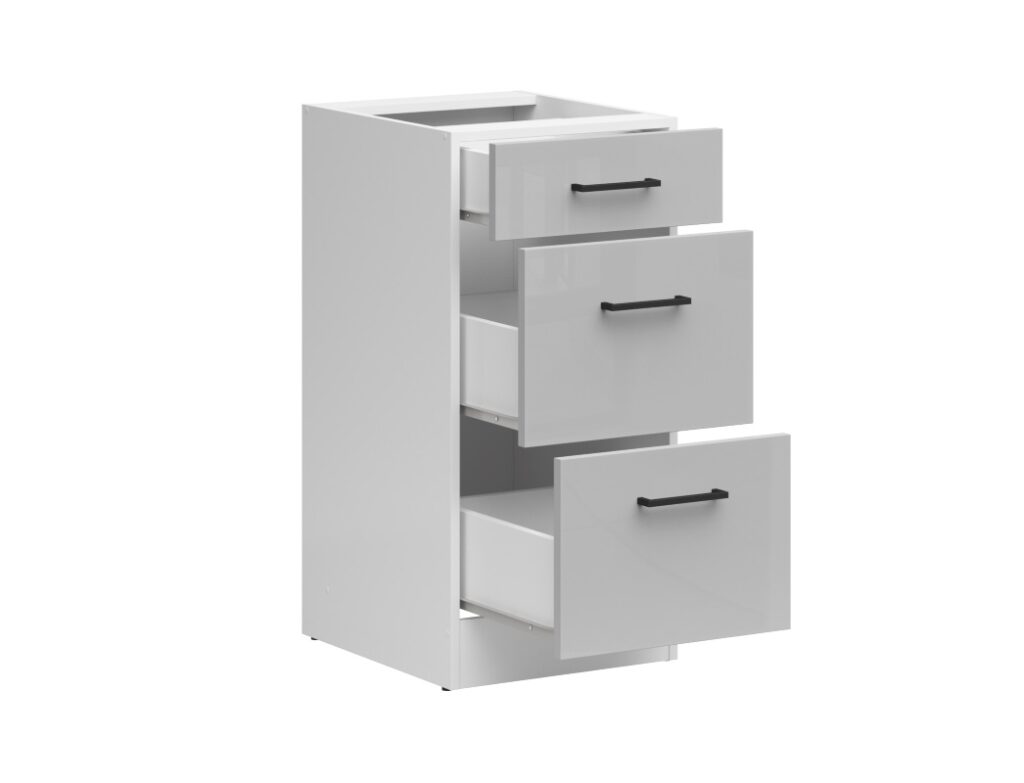 Kitchen Corner Set 11 Cabinets Units Grey Gloss Modern Freestanding Cupboards Complete DIY Fitted Kitchen - Junona