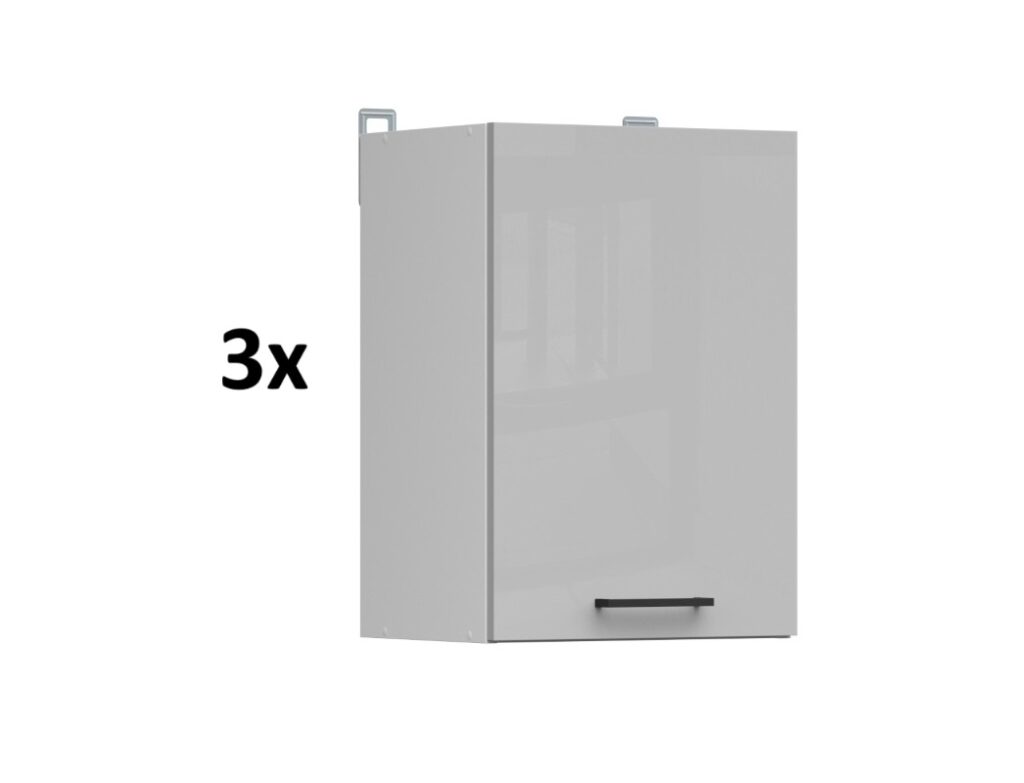 Kitchen Corner Set 11 Cabinets Units Grey Gloss Modern Freestanding Cupboards Complete DIY Fitted Kitchen - Junona
