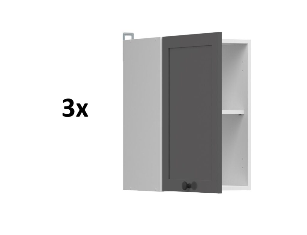 Kitchen Corner Set 11 Cabinets Units Grey Shaker Modern Freestanding Cupboards Complete DIY Fitted Kitchen - Junona