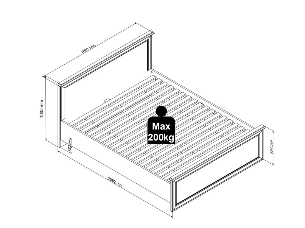 King Size Bed Frame Euro 160cm Shaker Headboard Footboard Solid Wood Slats Cashmere Beige and Mauvelle Oak - Anga