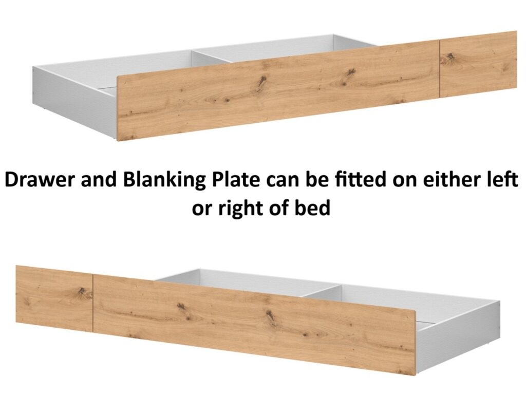 Under Bed Storage Pull Out Underbed Drawer with Wheels Bedroom Storage with Blanking Plate Oak Effect – Vabres