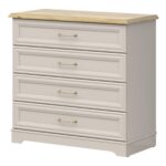 Chest of drawers Cashmere beige mauvelle oak effect Anga side Flipped