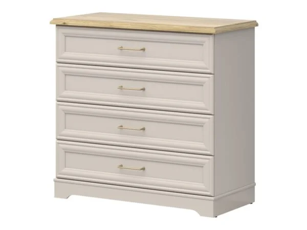Chest of drawers Cashmere beige mauvelle oak effect Anga side Flipped
