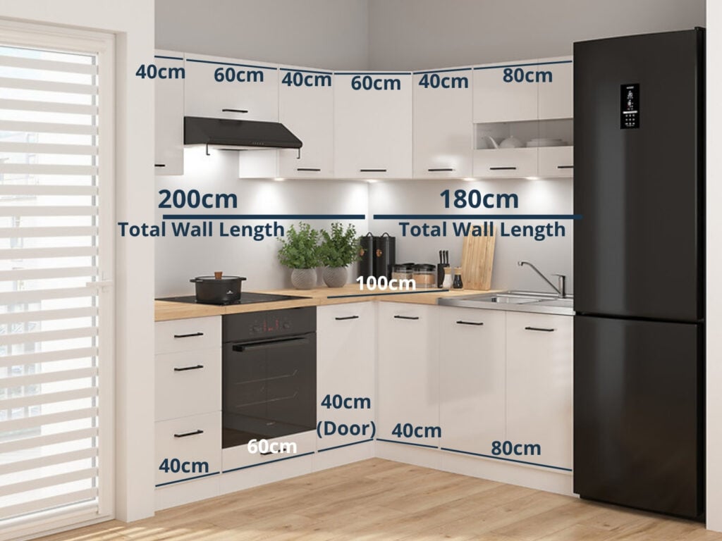 Kitchen Corner Set 11 Cabinets Units White Gloss Modern Freestanding Cupboards Complete DIY Fitted Kitchen - Junona