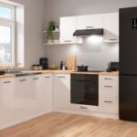 corner kitchen cabinet set L shaped kitchenette Gloss White Junona Nar 4 Right