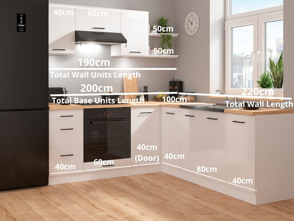 Kitchen Corner Set 9 Cabinets Units White Gloss Modern Freestanding Cupboards Complete DIY Fitted Kitchen - Junona