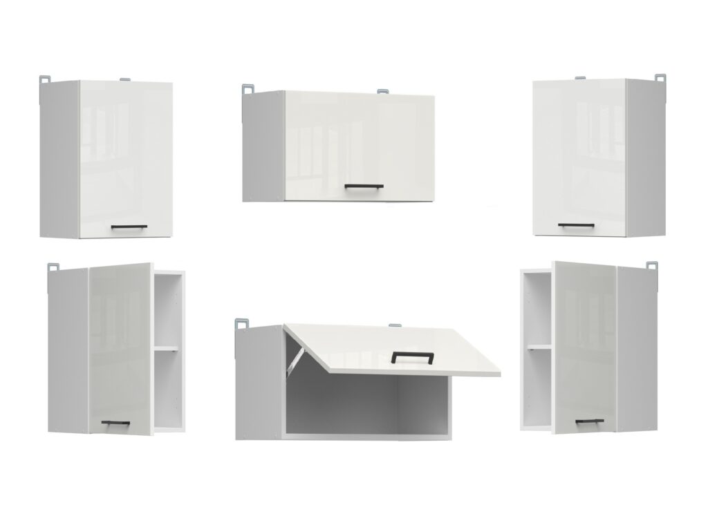 Kitchen Corner Set 9 Cabinets Units White Gloss Modern Freestanding Cupboards Complete DIY Fitted Kitchen - Junona