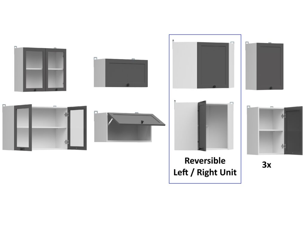 Kitchen Corner Set 11 Cabinets Units Grey Shaker Modern Freestanding Cupboards Complete DIY Fitted Kitchen - Junona