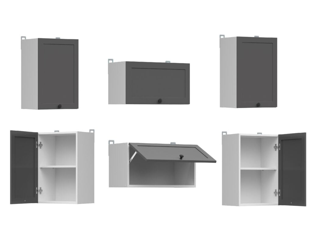 Kitchen Corner Set 9 Cabinets Units Grey Shaker Modern Freestanding Cupboards Complete DIY Fitted Kitchen - Junona