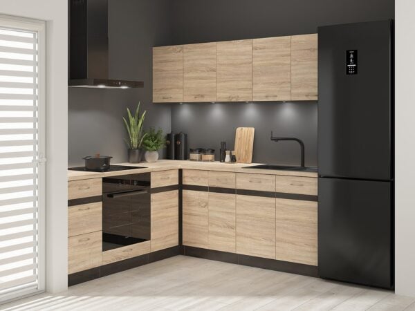 corner kitchen cabinet set L shaped kitchenette SONOMA Junona Nar 1 RIGHT