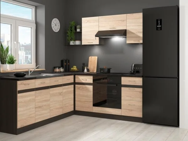 corner kitchen cabinet set L shaped kitchenette SONOMA Junona Nar 4 LEFT