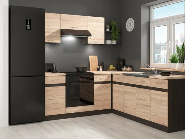 corner kitchen cabinet set L shaped kitchenette SONOMA Junona Nar 4 R
