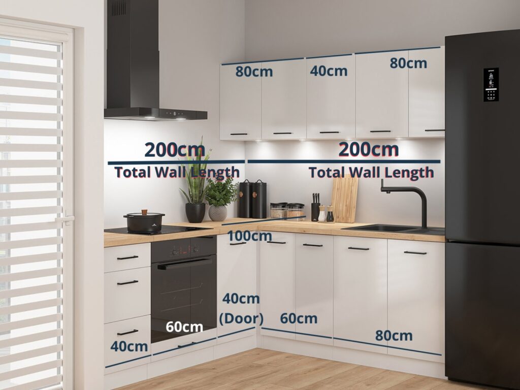 Kitchen Corner Set Cabinets Units Gloss White Modern Freestanding 8 Cupboards Complete DIY Fitted Kitchen - Junona