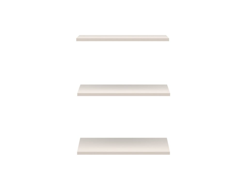 Wardrobe Shelving Inserts Set of 3 Shelves for Anga Quadruple Wardrobe Side Compartments Cashmere Beige - Anga