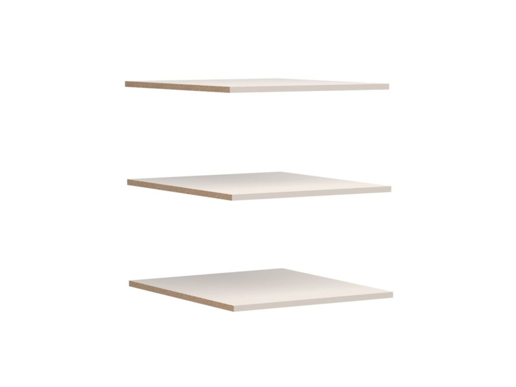 Wardrobe Shelving Inserts Set of 3 Shelves for Anga Quadruple Wardrobe Side Compartments Cashmere Beige - Anga