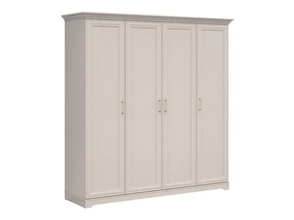Four Door Wardrobe Quadruple Wardrobe Storage Unit Cashmere beige effect Anga SIDE