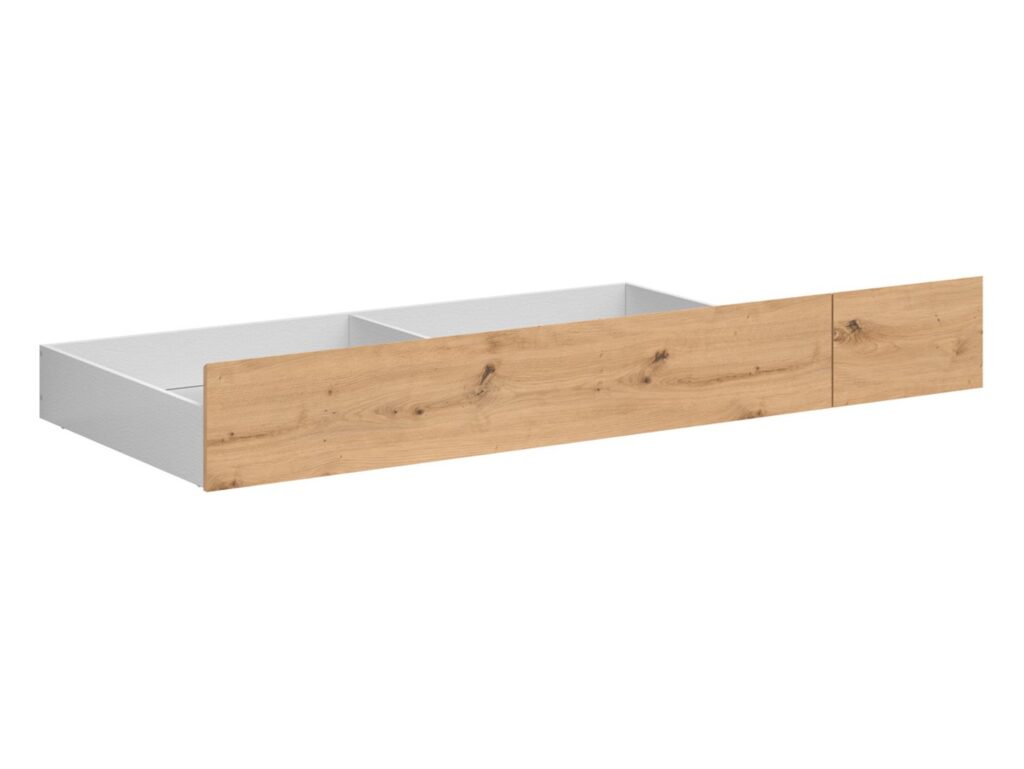 Under Bed Storage Pull Out Underbed Drawer with Wheels Bedroom Storage with Blanking Plate Oak Effect – Vabres