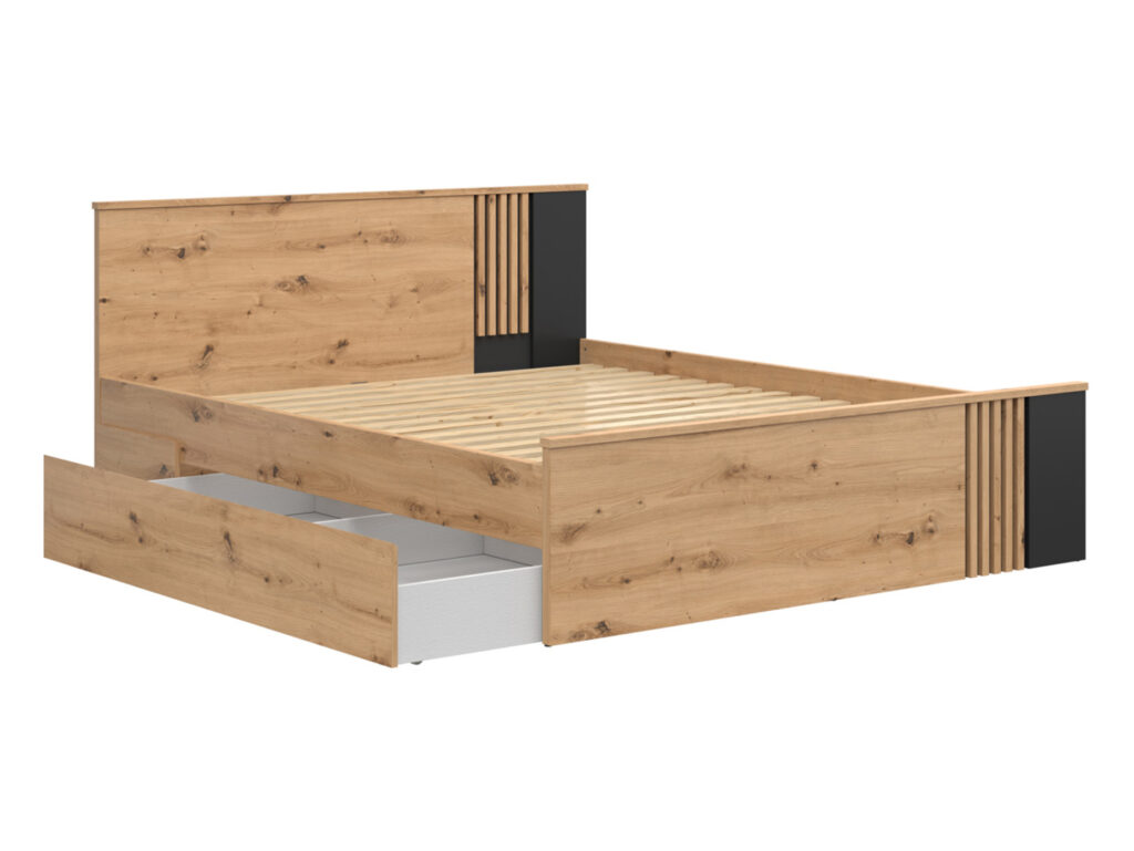 Under Bed Storage Pull Out Underbed Drawer with Wheels Bedroom Storage with Blanking Plate Oak Effect – Vabres