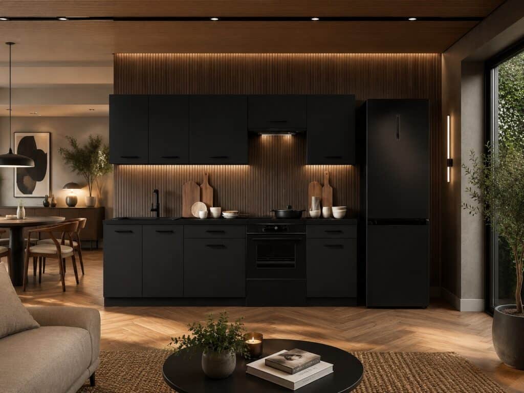 Kitchen Cabinets Set Dark Grey Cupboards 7 Unit Fully Fitted Kitchen Package - Anika