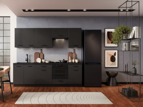 Anika 240cm dark grey kitchen 8 unit set including oven housing