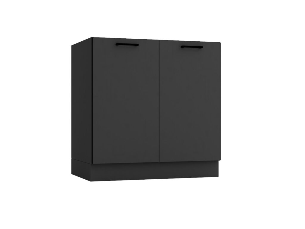 Kitchenette Kitchen Cabinets Graphite Dark Grey Cupboards 8 Unit Fully Fitted Kitchen Package 240cm - Anika