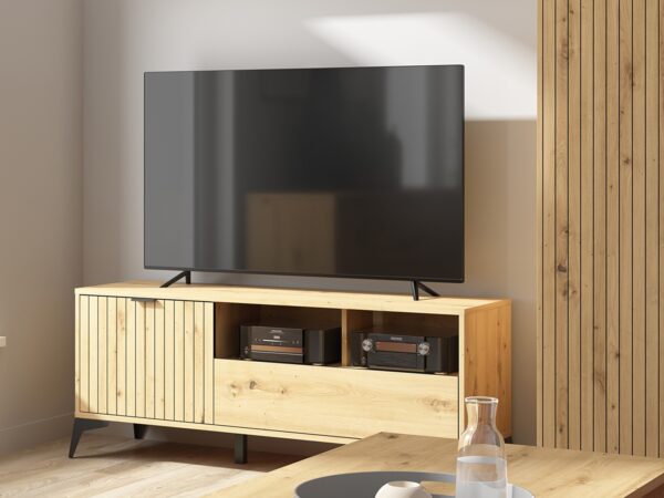 Lamea TV cabinet drawer and door black handles and legs ROOMSHOT