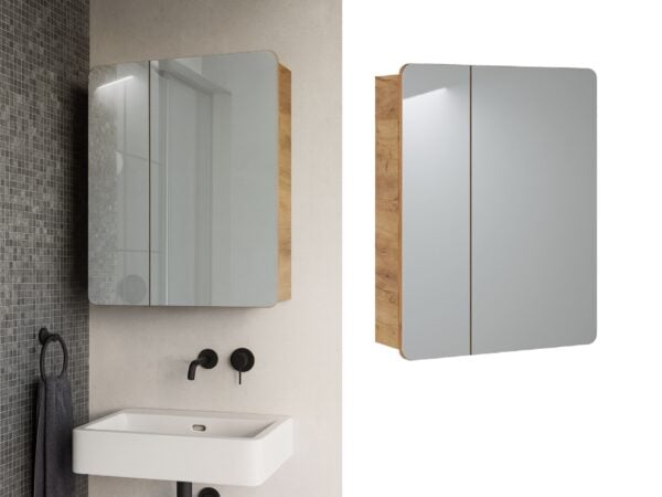 600mm bathroom mirror cabinet narrow wall storage unit with shelf